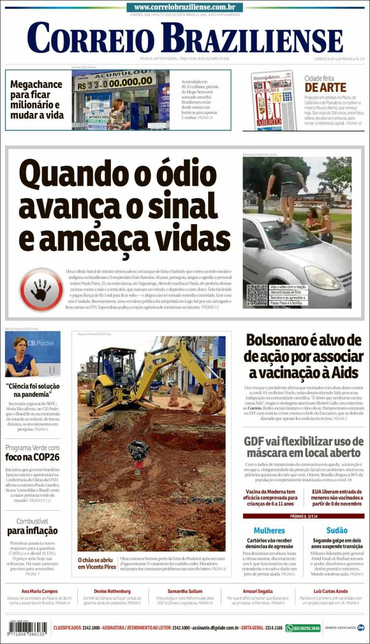 Portada de Correio Braziliense (Brasil)