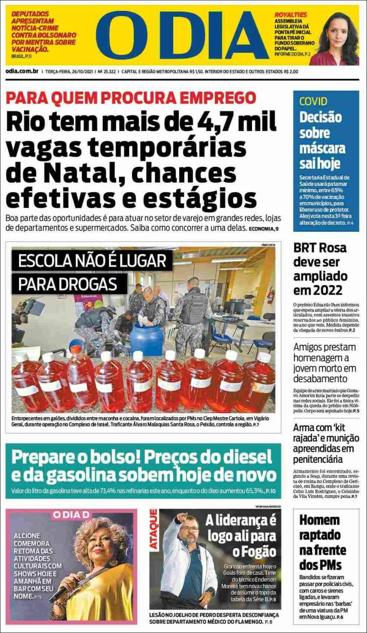 Portada de O Dia (Brasil)