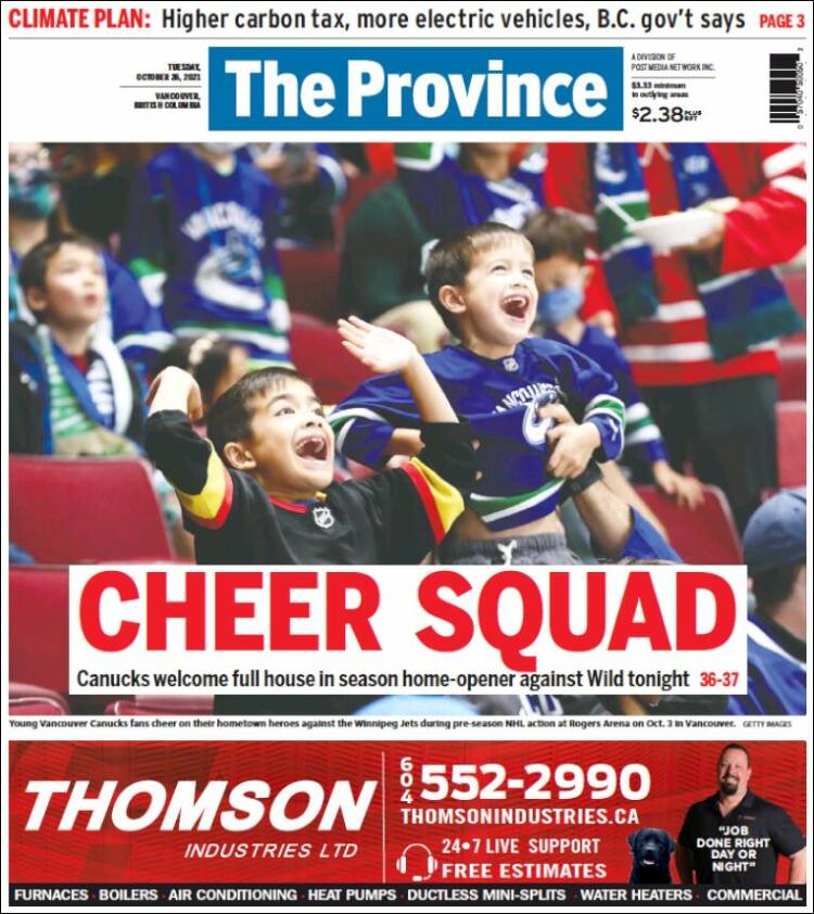 Portada de The Province (Canadá)