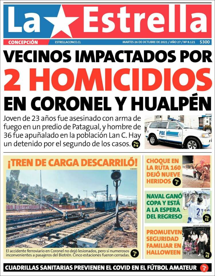 Portada de La Estrella de Concepción (Chile)