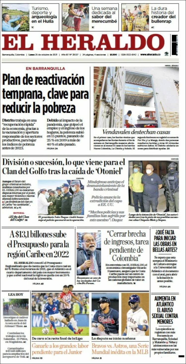 Portada de El Heraldo (Colombia)