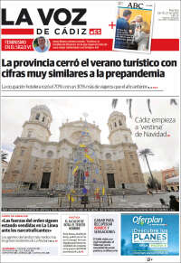 Portada de La Voz de Cádiz (España)