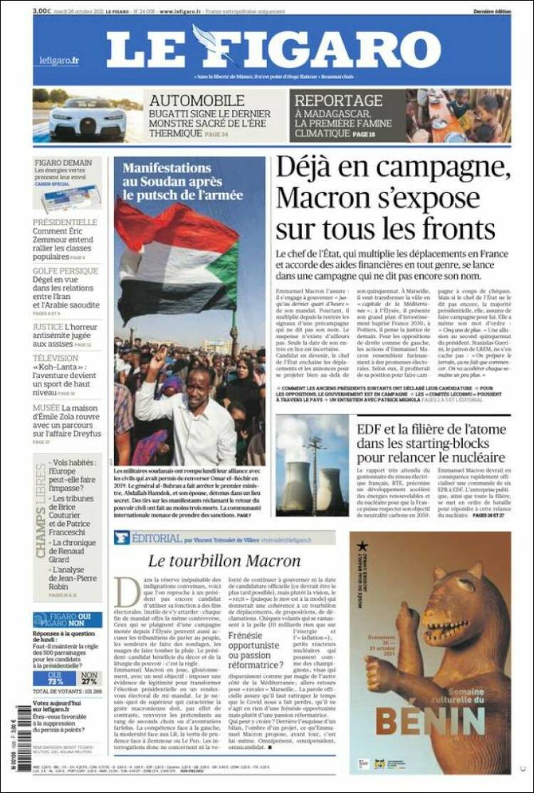 Portada de Le Figaro (Francia)