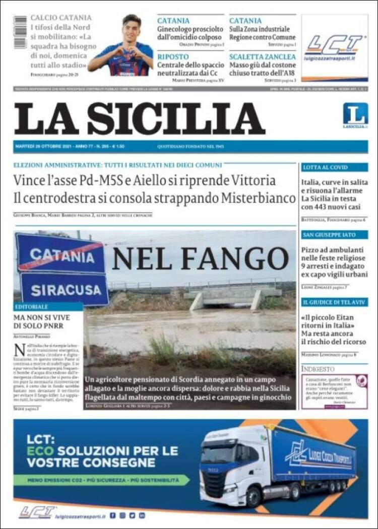 Portada de La Sicilia (Italia)