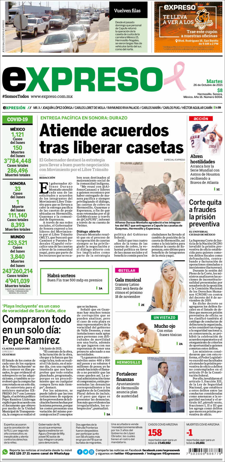 Portada de Expreso (México)