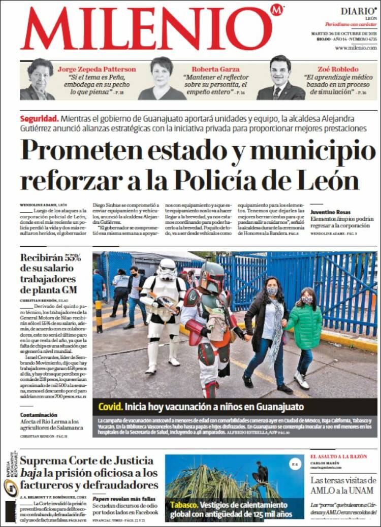 Portada de Milenio de León (México)
