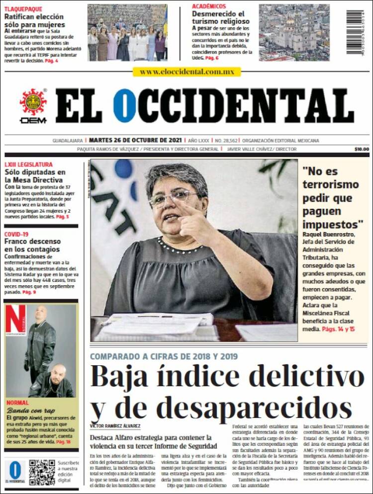 Portada de El Occidental (México)