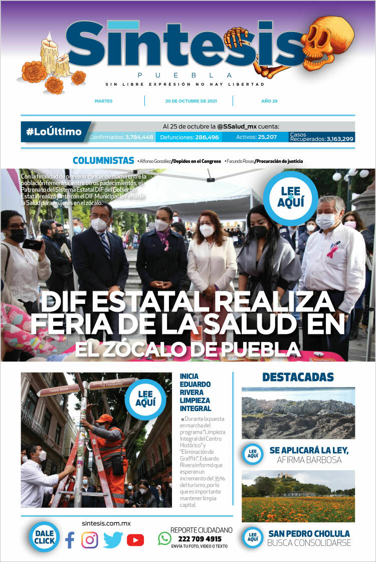 Portada de Síntesis - Puebla (México)