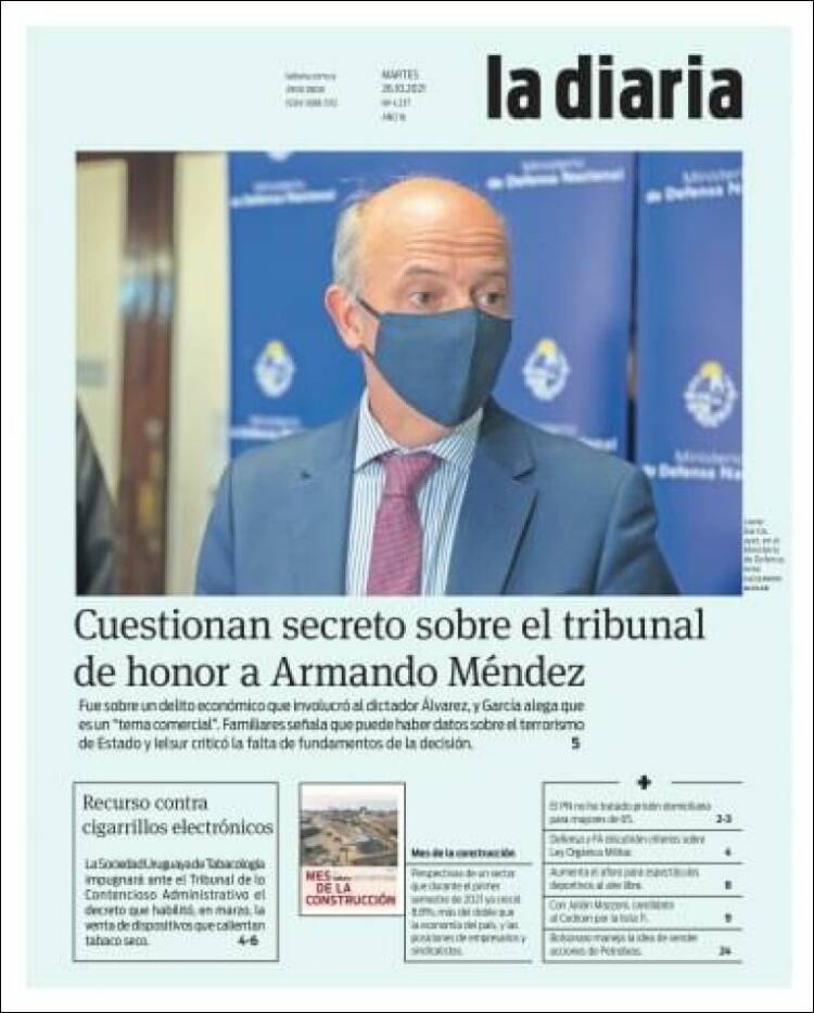 Portada de La Diaria (Uruguay)