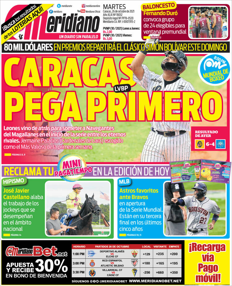 Portada de Meridiano (Venezuela)