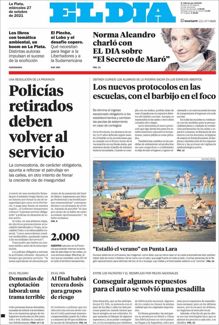 Portada de El Día de la Plata (Argentina)