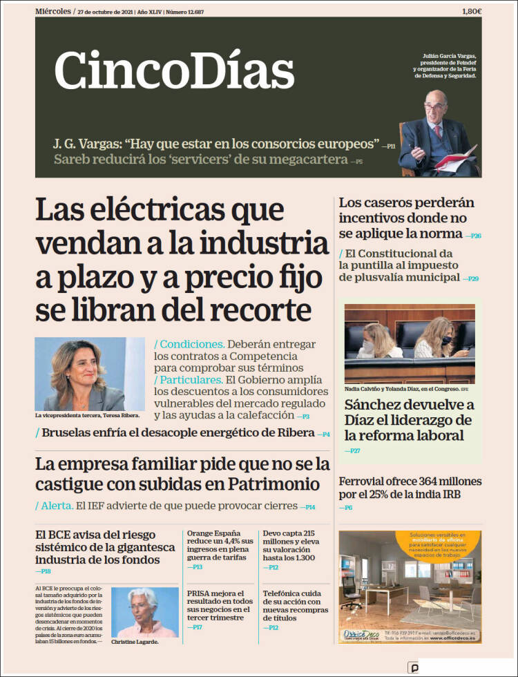 Portada de Cinco Días (Espa&ntilde;a)