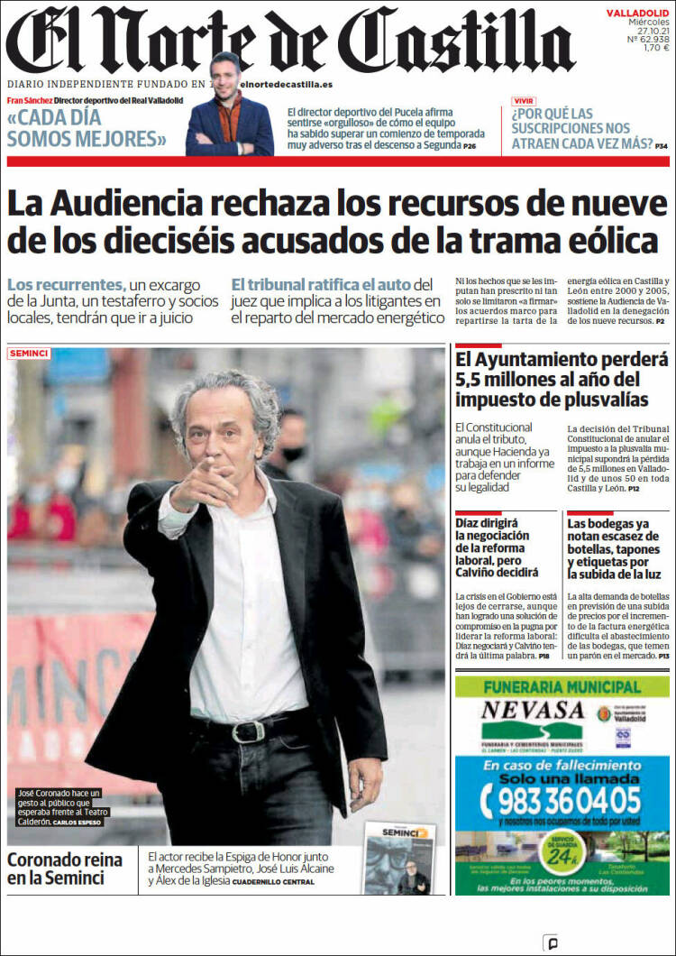 Portada de Norte de Castilla - Valladolid (Espa&ntilde;a)