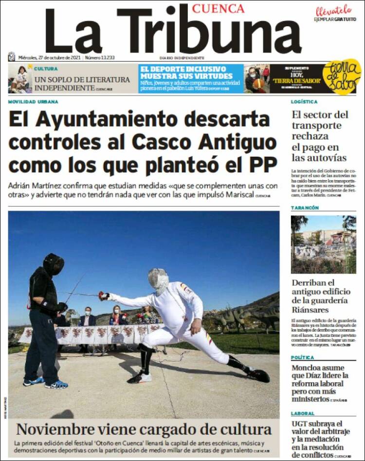 Portada de La Tribuna de Cuenca (Espa&ntilde;a)