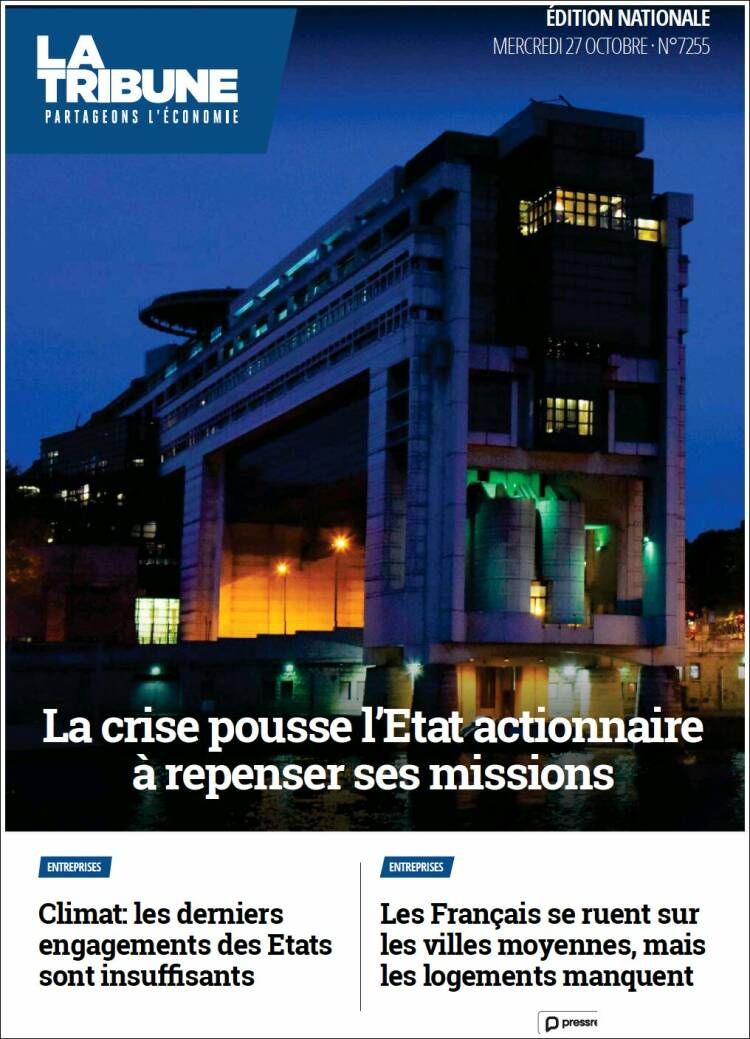 Portada de La Tribune (Francia)