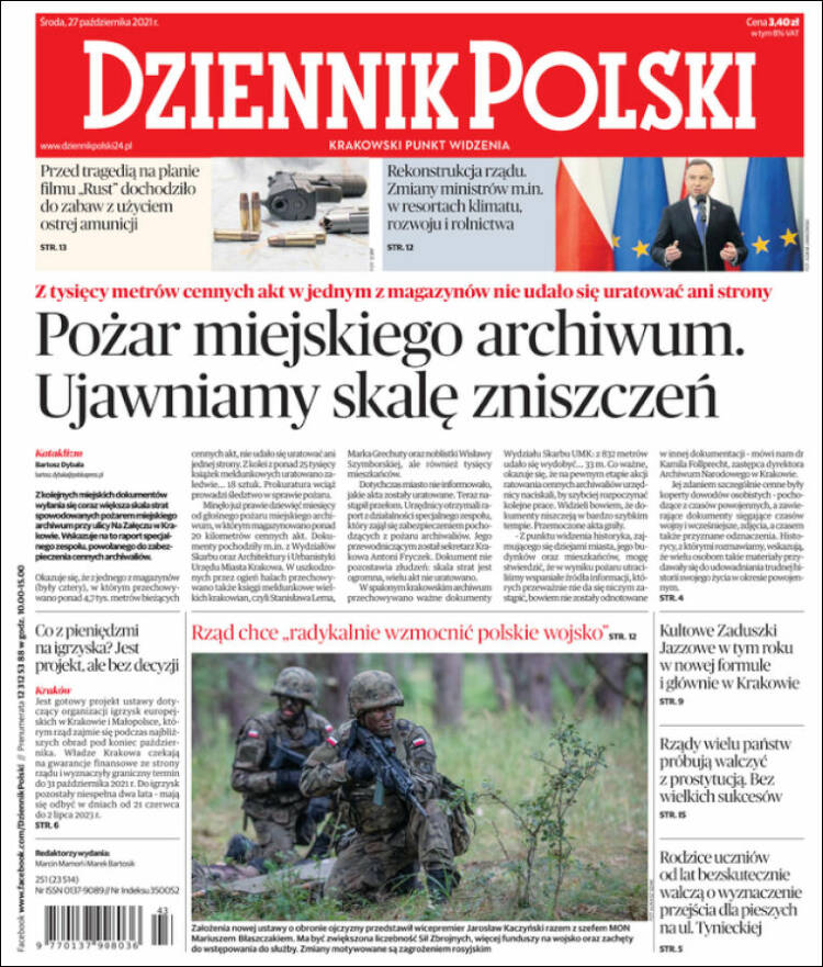 Portada de Dziennik (Polonia)