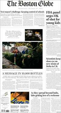 Portada de Boston Globe (USA)