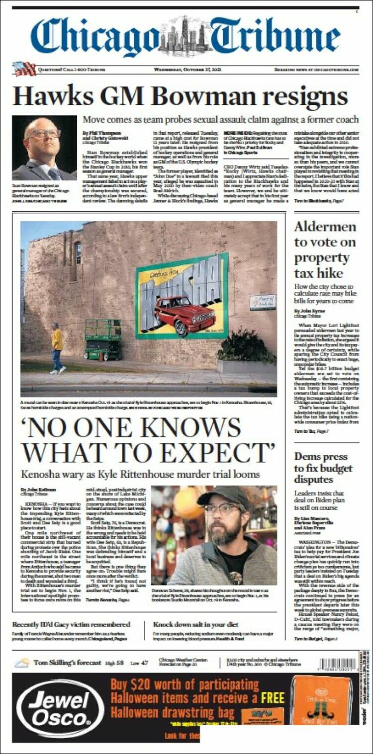 Portada de Chicago Tribune (USA)