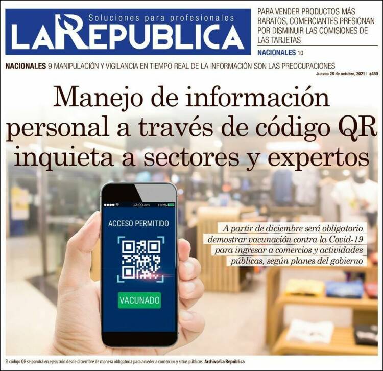 Portada de La República (Costa Rica)