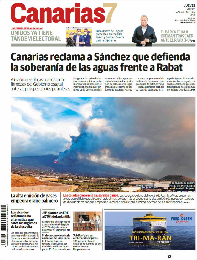 Portada de Canarias 7 (España)