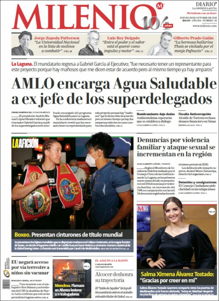 Portada de Milenio - Laguna (M&eacute;xico)