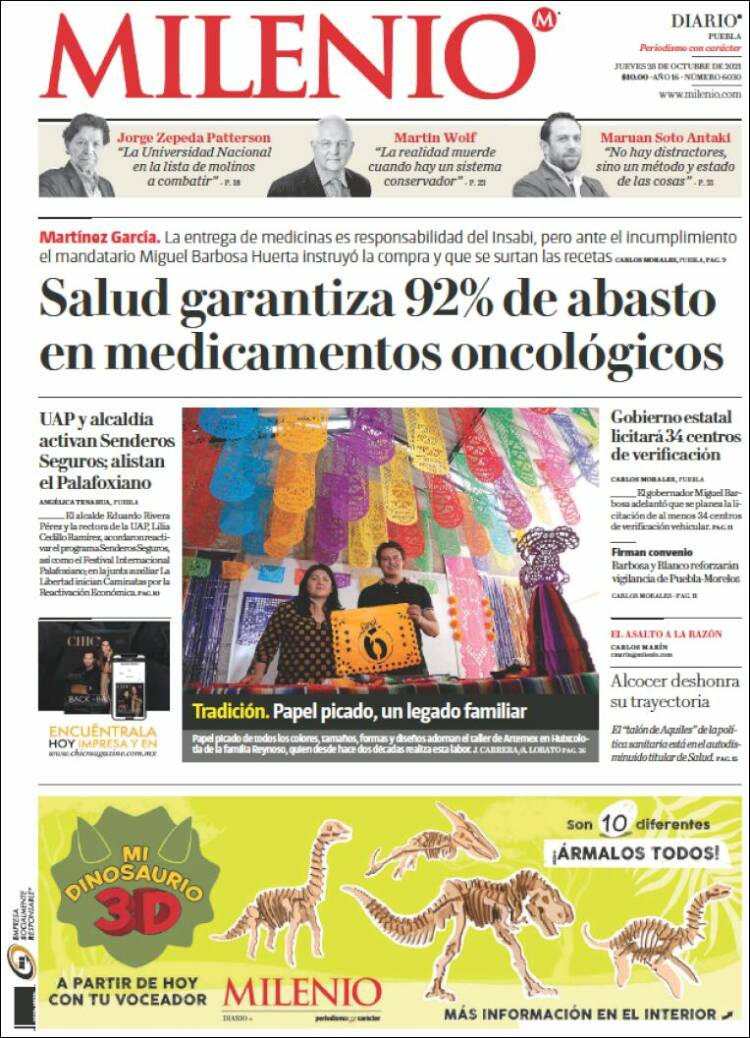 Portada de Milenio de Puebla (M&eacute;xico)