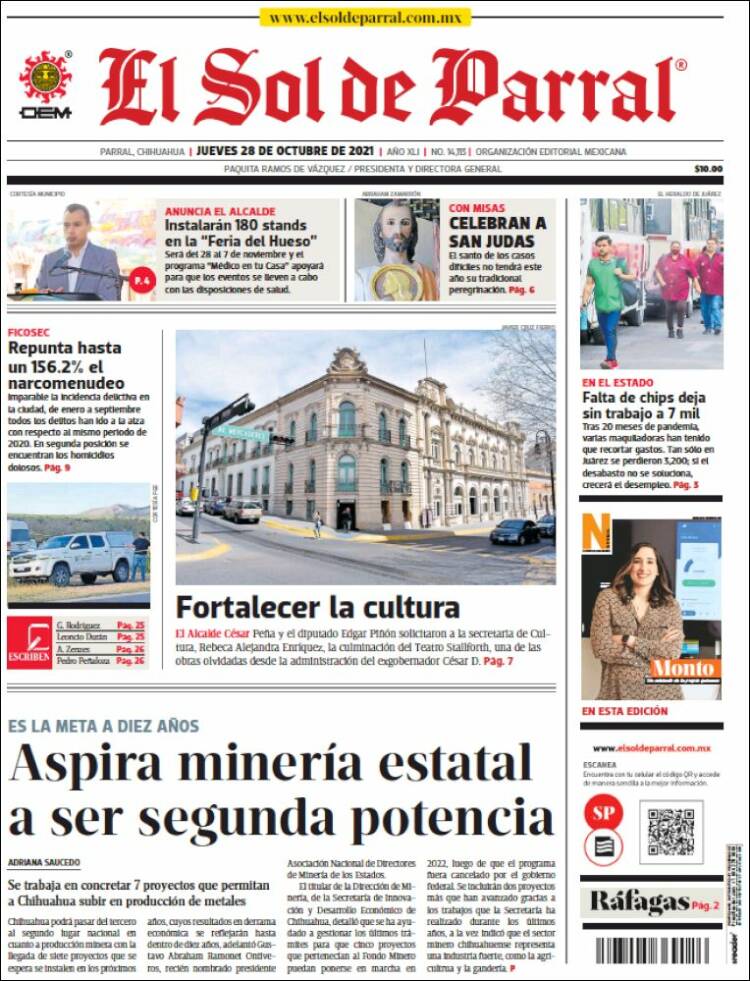 Portada de El Sol de Parral (M&eacute;xico)