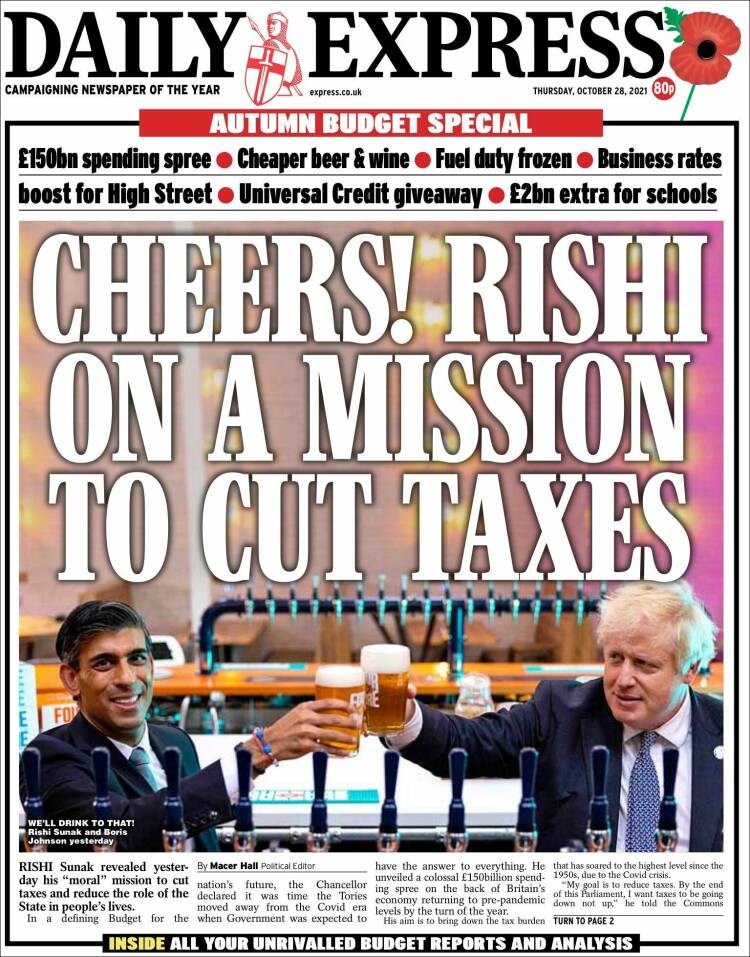 Portada de Daily Express (Reino Unido)