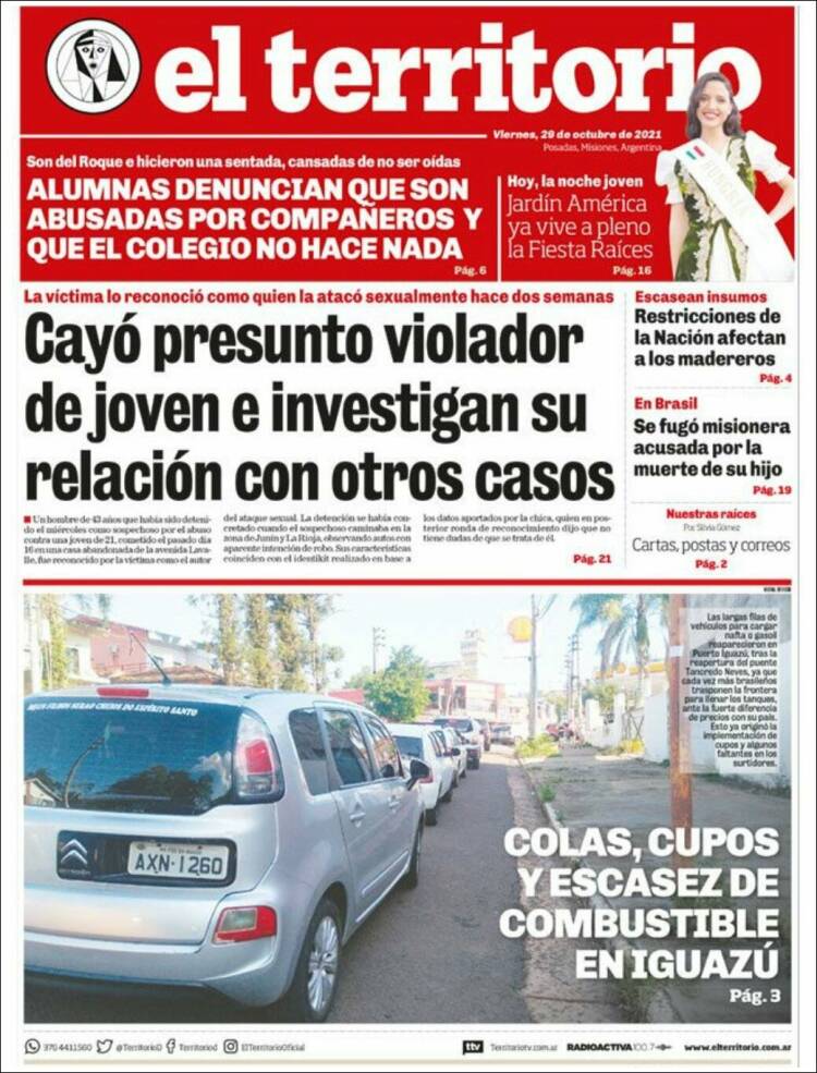 Portada de El Territorio (Argentina)