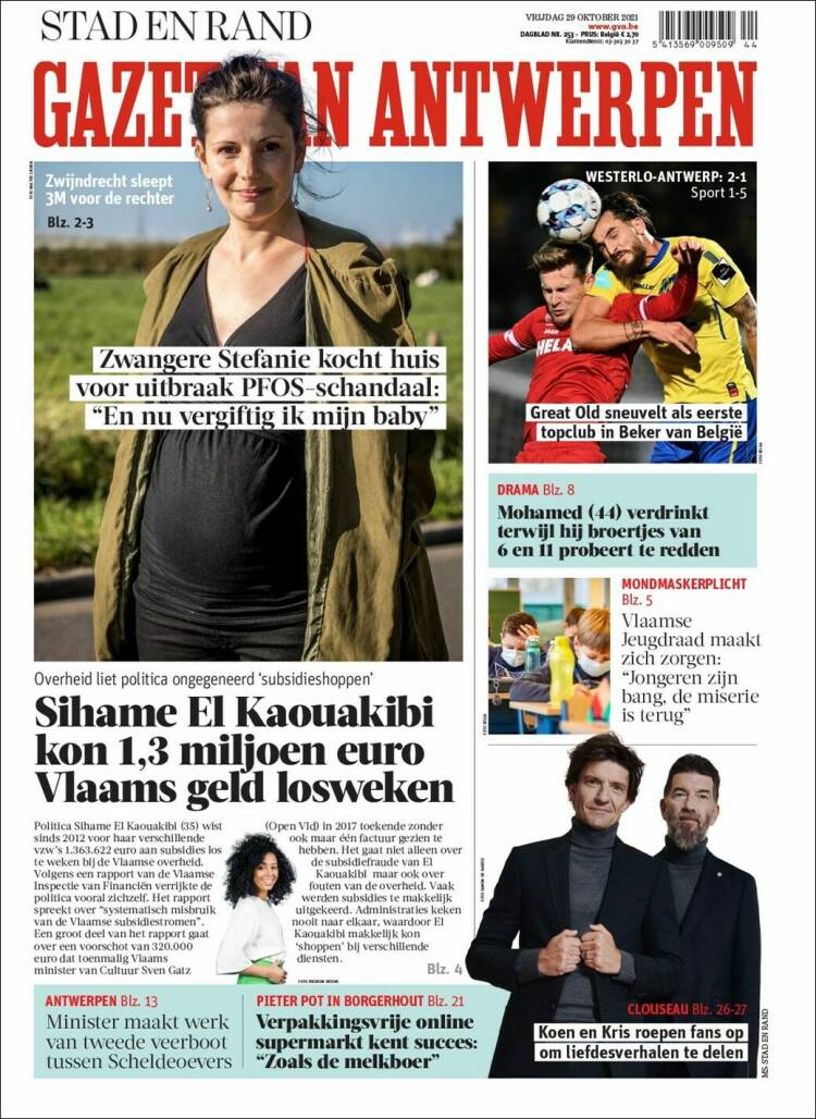 Portada de Gazet van Antwerpen (Belgique)
