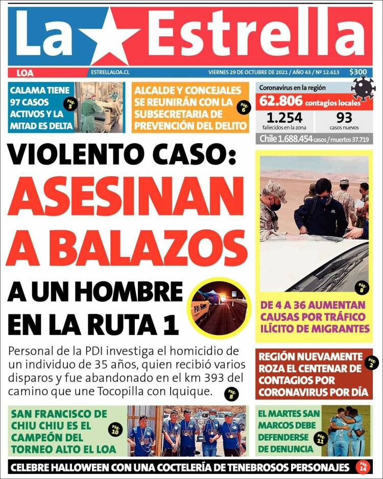 Portada de La Estrella de Loa (Chile)