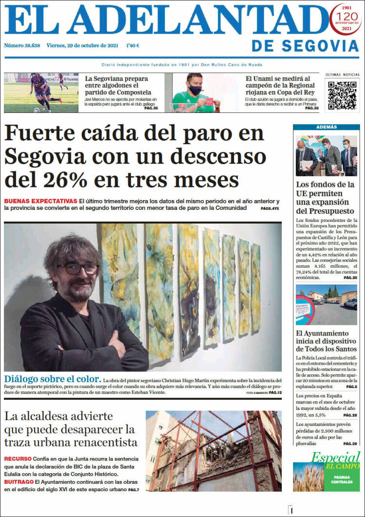 Portada de El Adelantado de Segovia (Espa&ntilde;a)
