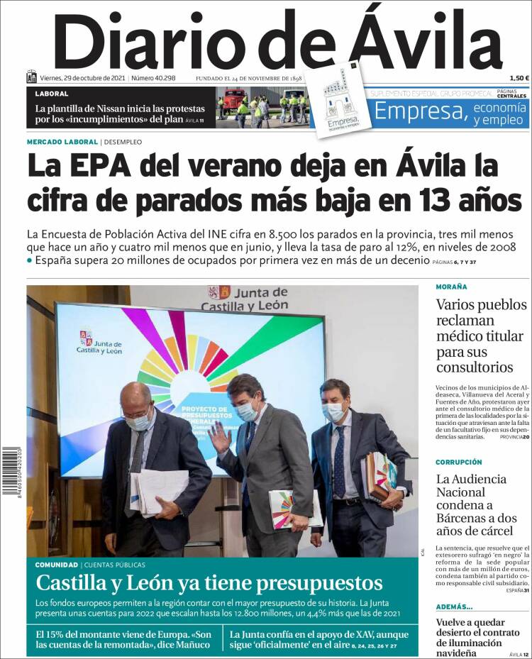 Portada de Diario de Ávila (Espa&ntilde;a)