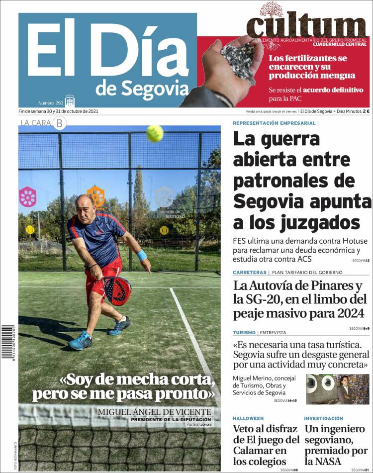 Portada de El Día de Segovia (Espa&ntilde;a)