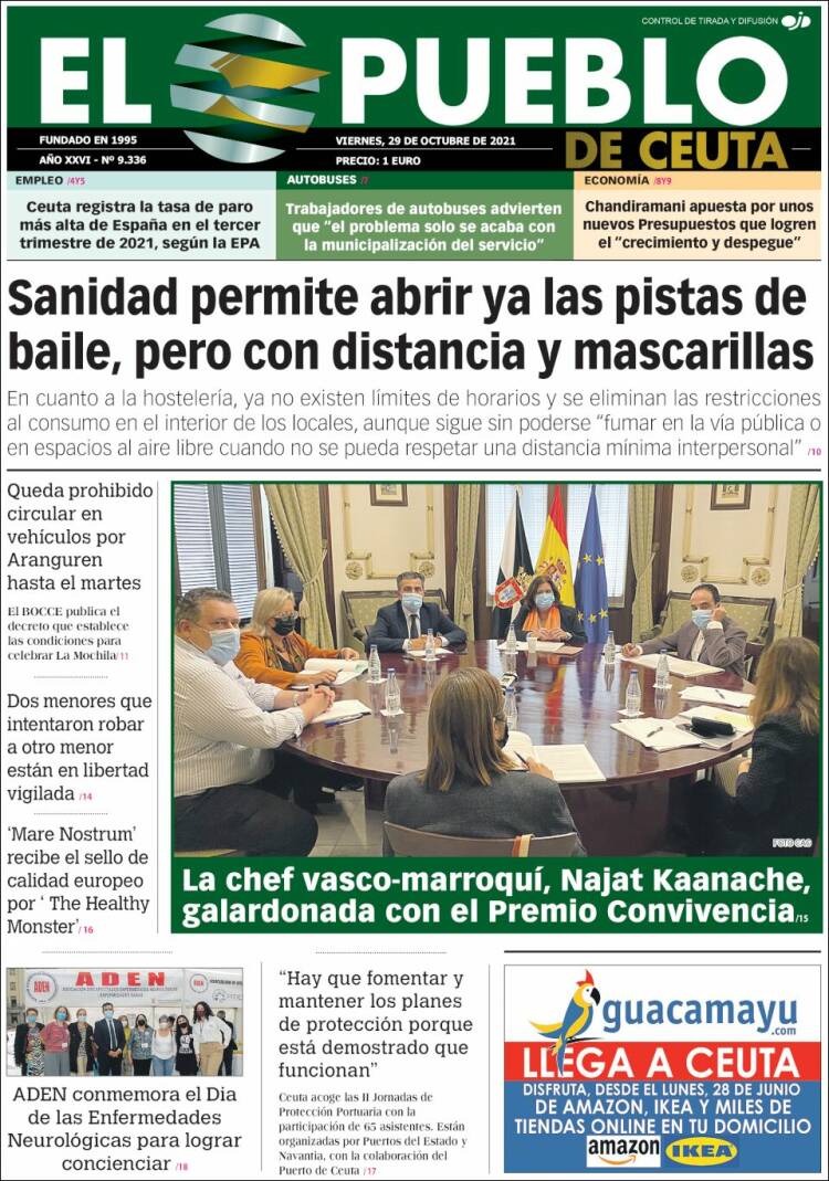 Portada de El Pueblo de Ceuta (Espa&ntilde;a)