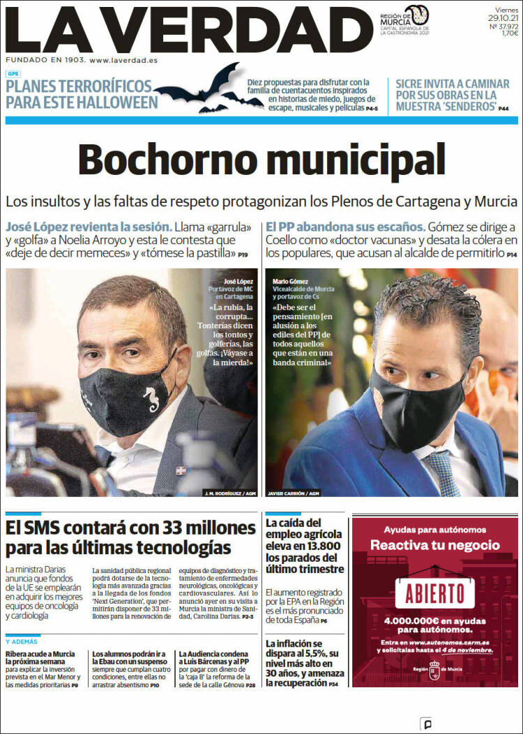 Portada de La Verdad de Murcia (Espa&ntilde;a)