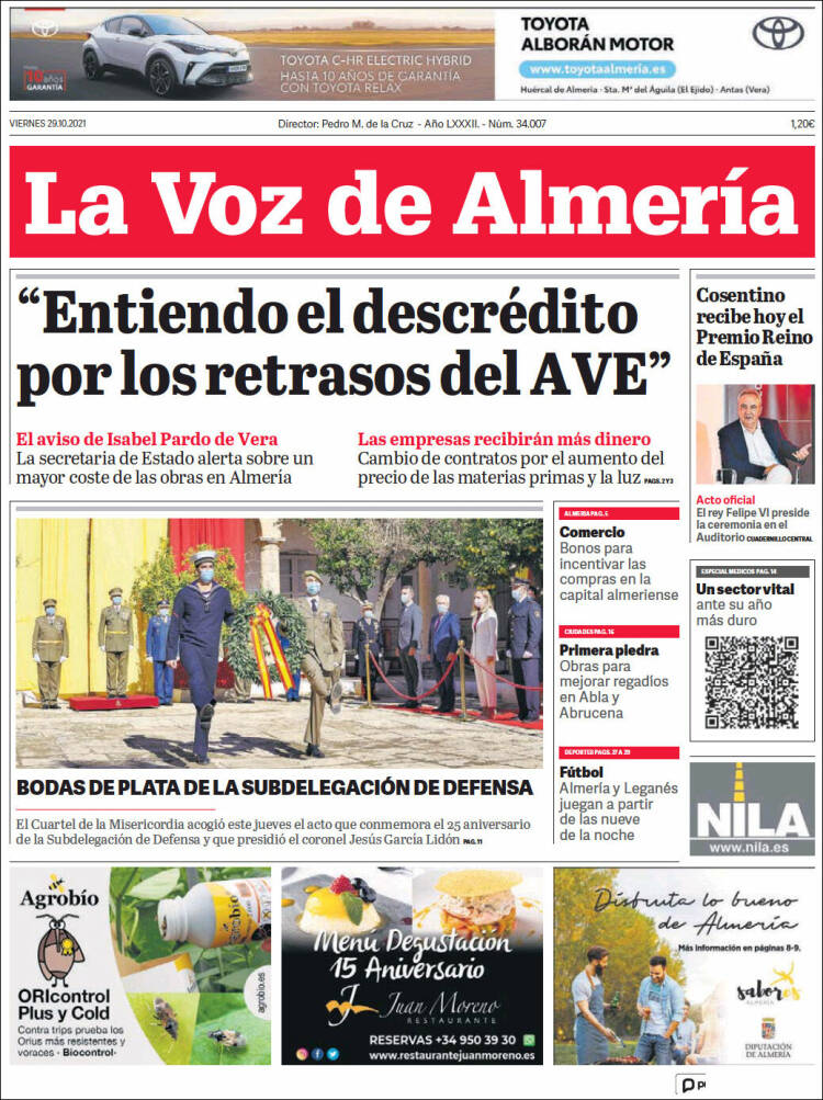 Portada de La Voz de Almería (Espa&ntilde;a)
