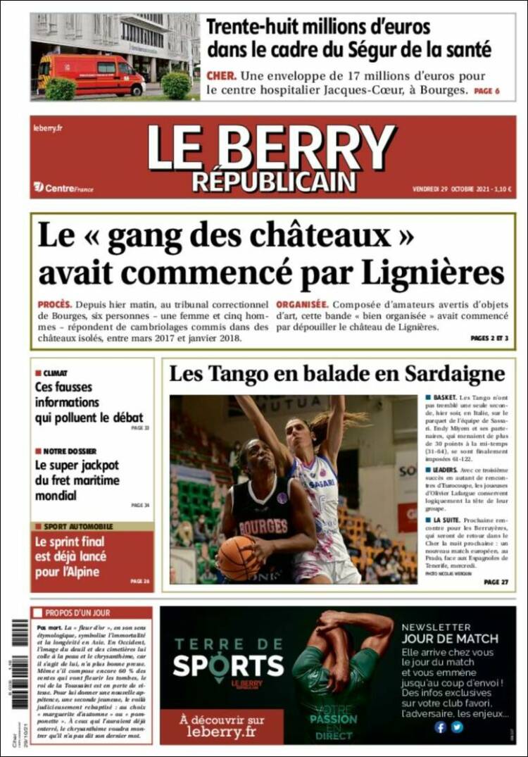 Portada de Berry Republicain (Francia)