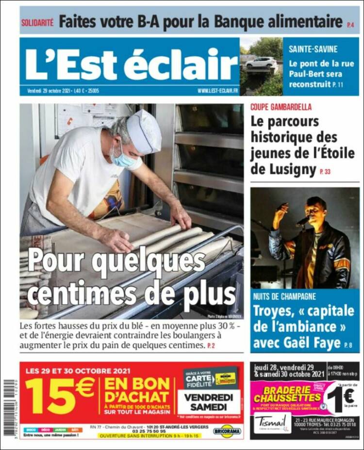 Portada de L'Est Eclair (Francia)