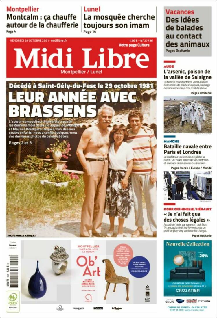 Portada de Midi Libre (Francia)