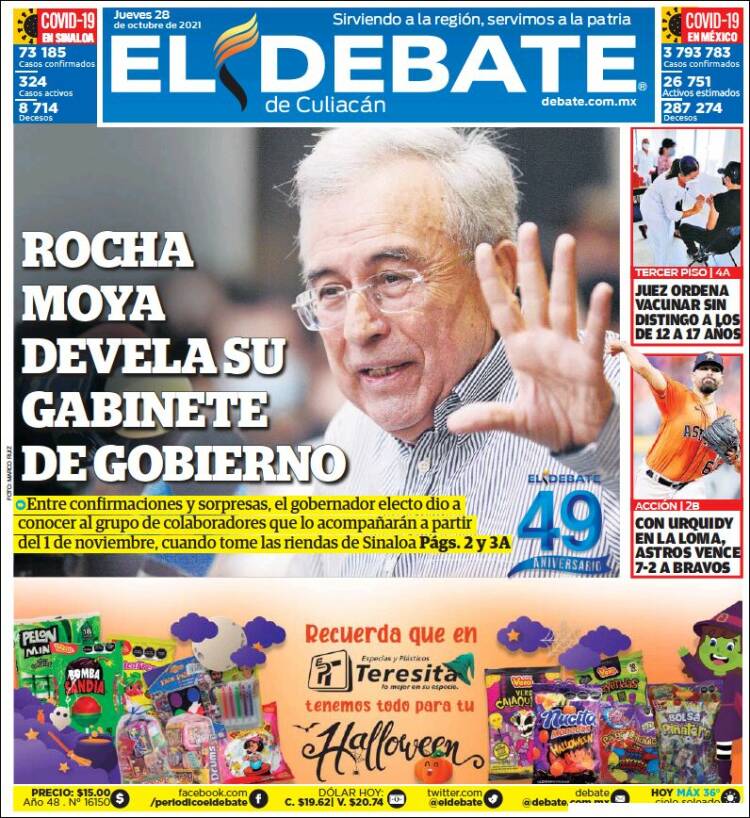 Portada de El Debate de Culiacán (M&eacute;xico)
