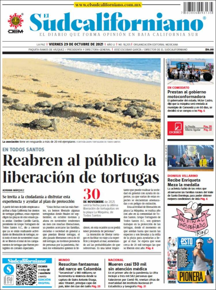 Portada de El Sudcaliforniano (Mexique)