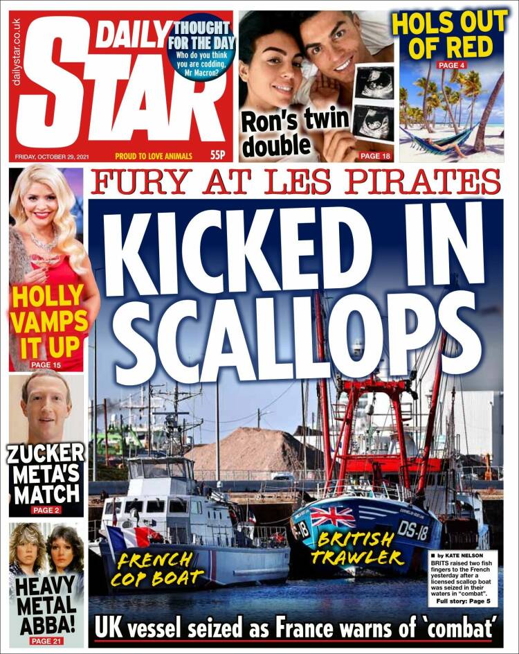 Portada de Daily Star (Reino Unido)