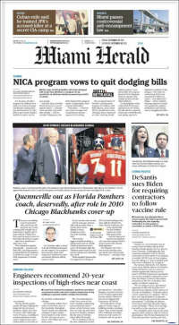 Portada de Miami Herald (USA)