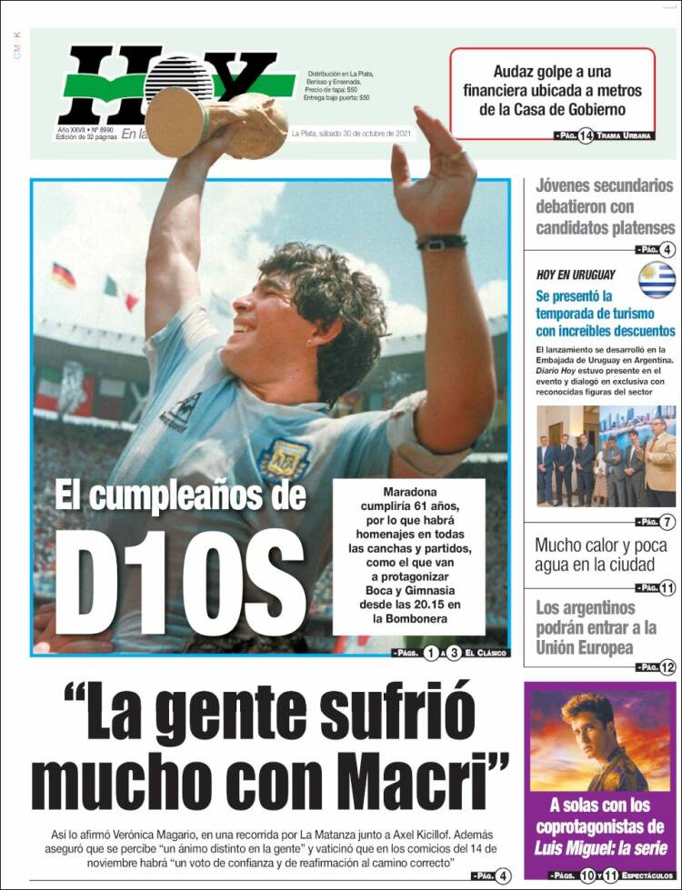 Portada de Diario Hoy (Argentina)