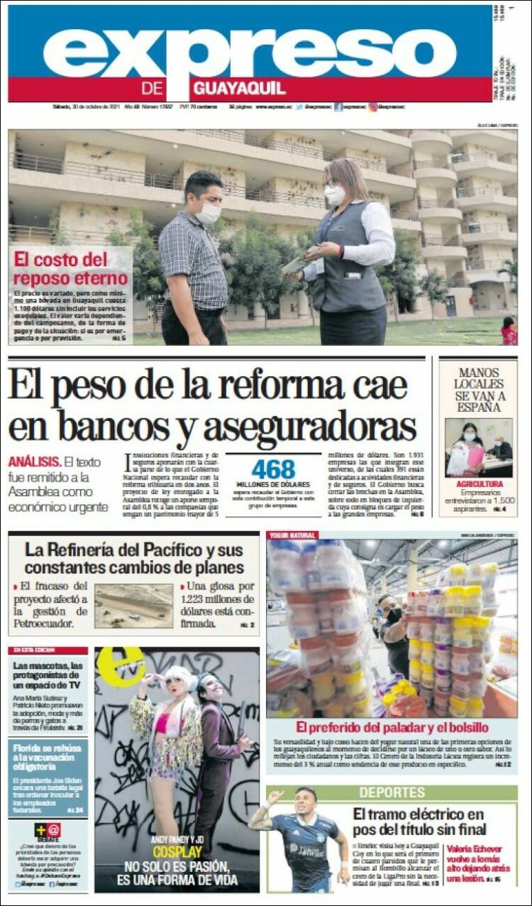 Portada de Expreso (Ecuador)