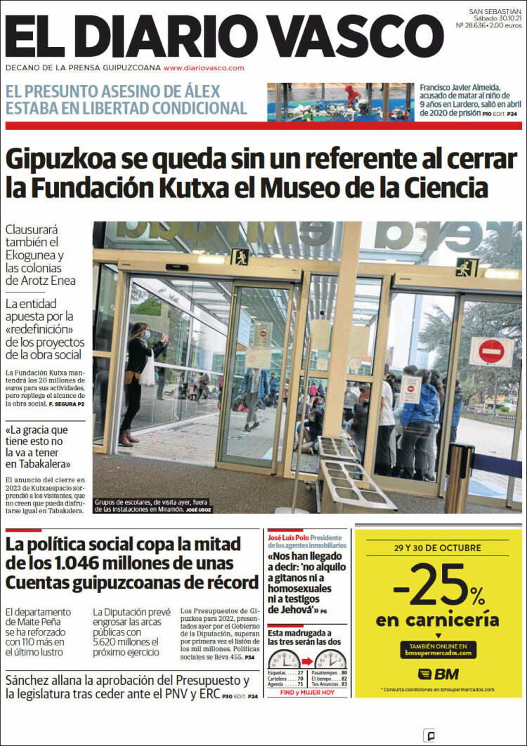 Portada de Diario Vasco (España)