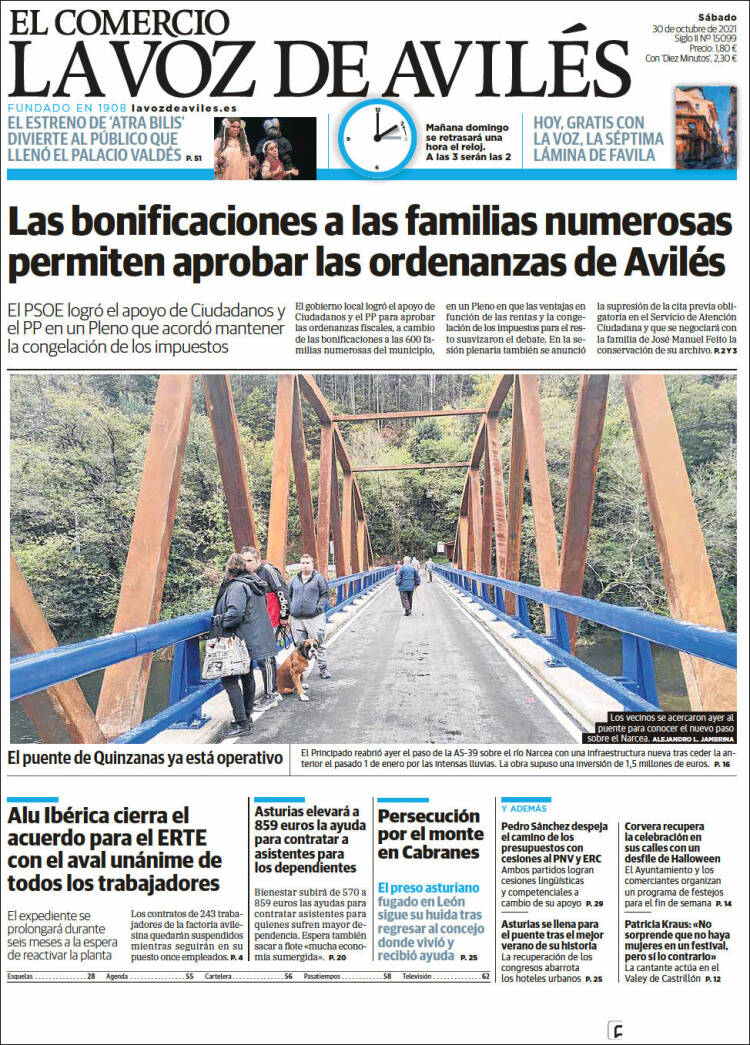Portada de El Comercio - Avilés (España)