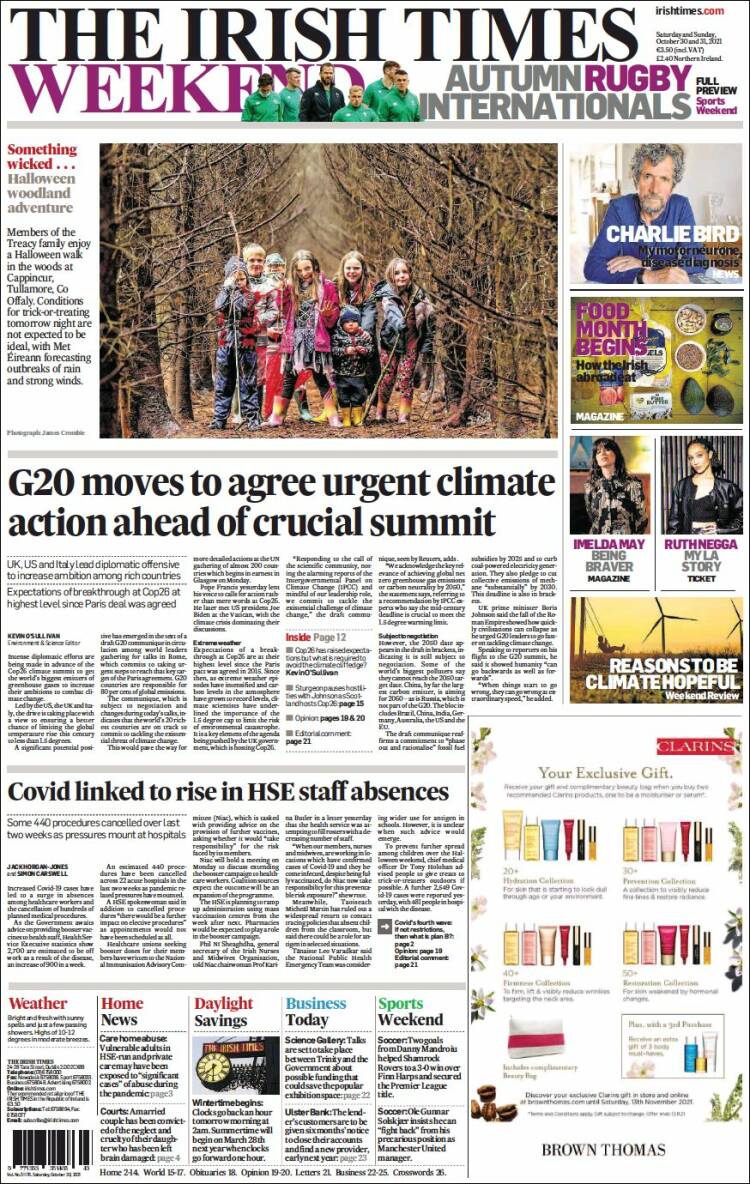 Portada de Irish Times (Irlanda)