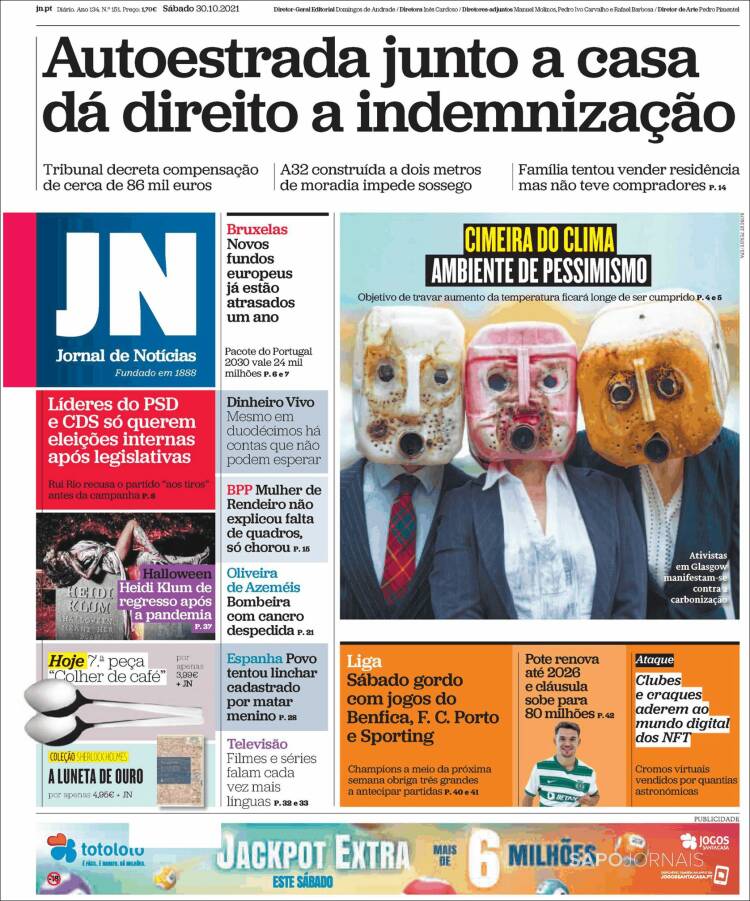 Portada de Jornal de Notícias (Portugal)